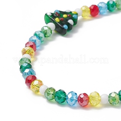 Рождественские стеклянные бусины для мобильного телефона HJEW-TA00007