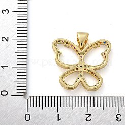 Pendentifs papillon creux en laiton micro pavé de zircones cubiques&nbsp;KK-M319-16G
