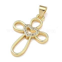 Pendenti in zirconi cubici trasparenti in micro pavè di ottone&nbsp;KK-A293-16A-G