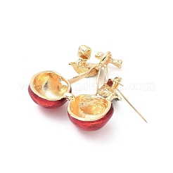 Вишневые эмалевые булавки JEWB-C043-01G