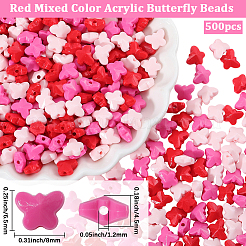 500 шт. Непрозрачные акриловые бусины&nbsp;SACR-PA0001-20B