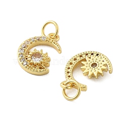Breloques en laiton avec zircone cubique de micro pave&nbsp;KK-C092-23D-G