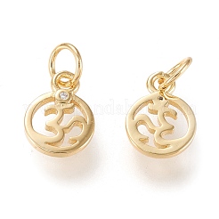 Латунные микропаве прозрачные кубические циркониевые подвески ZIRC-K086-03G