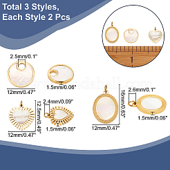 6 шт. 3 стиля подвески в виде ракушек&nbsp;STAS-CA0001-49