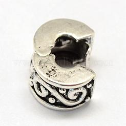 合金ヨーロピアンスタイルクラスプ  コラム  アンティークシルバー  9x6mm  穴：3mm&nbsp;PDLC-R001-06AS