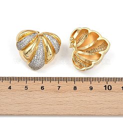 Женские серьги-гвоздики из латуни с микропаве и прозрачным кубическим цирконием EJEW-U059-03GP