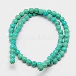 Синтетических нитей бирюзовые бусы TURQ-G106-8mm-02D