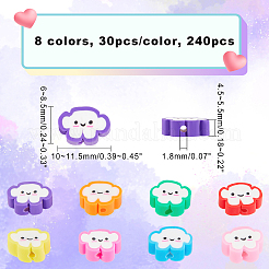 240шт 8 цвета бусины из полимерной глины ручной работы CLAY-CA0001-24
