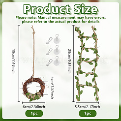 8 pieza de decoración colgante con cordón de ratán y yute para jardín&nbsp;HJEW-OC00396