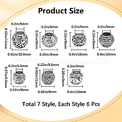 42 шт. 7 стиля сплава европейских бусин MPDL-SP0001-01