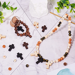 Деревянные бусины и обшивка акриловыми бусинами WOOD-TA0001-21