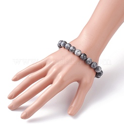 10mm天然ラブラドライトラウンドビーズストレッチブレスレット  女性用レイキブレスレット  ビーズ：10mm  内径：2-1/4インチ（5.8cm）&nbsp;BJEW-JB07221-02