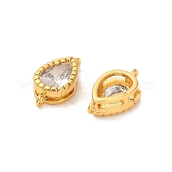 Подвески-капельки с латунным паве из прозрачных кубических цирконий&nbsp;KK-H515-03B-G