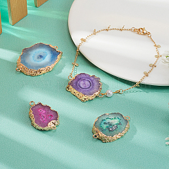 Гальваника соединительные звенья гальванические натуральные друзья агат&nbsp;G-AR0003-93G