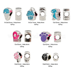 70шт 7 стиля уф-покрытие акриловые европейские бусины OACR-LS0001-03