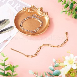 2 pulsera de cadena con clip de acero inoxidable 304 en 2 colores para mujer.&nbsp;BJEW-TADJ0001-01
