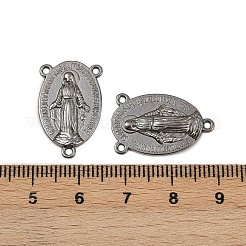 Heilige ovale geschnitzte Jungfrau Maria im tibetischen Stil Legierung Kronleuchter KomponentenVerbinder&nbsp;LS-TIBEP-LF0961YKG-B-LF