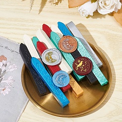 Латунная восковая печать с деревянной ручкой&nbsp;AJEW-WH0412-0290