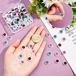 60 шт. 2-х цветные резиновые кукольные глазки FIND-PH0007-72