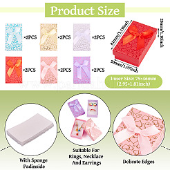 12шт 6 цвета картонные коробки для упаковки ювелирных изделий CON-TA0001-30