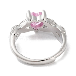 Реечное покрытие латунь микро паве кубический цирконий регулируемые кольца RJEW-D025-14P-02