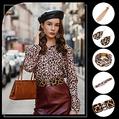 Комплекты украшений с леопардовым принтом SJEW-UN0001-23