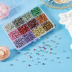 180 g de perles de rocaille en verre argenté bicolores&nbsp;SEED-TA0001-73