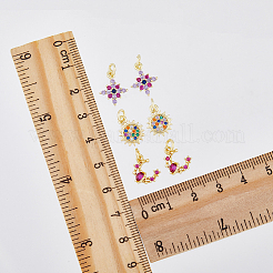 6шт 3 стиля латунные микропаве кубические циркониевые подвески KK-DC0003-17