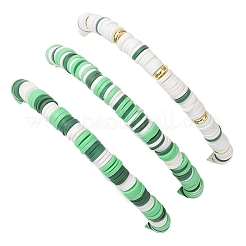 3 шт. эластичных браслетов из полимерной глины и акриловых бусин ручной работы для женщин BJEW-JB12729