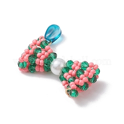 Подвески-бантики из стеклянных бус PALLOY-MZ00553-01