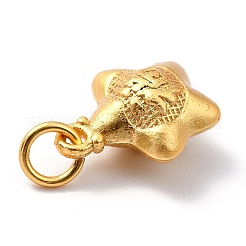 真鍮製チャーム  丸カン付き  長持ちメッキ  漢字FUで主演  ミックスカラー  13x10.5x6mm  穴：3.5mm&nbsp;ZIRC-I054-29