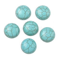 Fornituras artesanales teñidos turquesa sintética espalda plana cúpula cabujones&nbsp;X-TURQ-S266-14mm-01