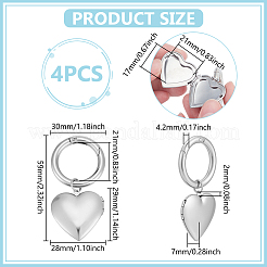 4 шт. брелок-медальон из нержавеющей стали 316&nbsp;HJEW-UN00076