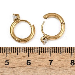 Кольцо из нержавеющей стали 304 с серьгами-кольцами в форме сердца EJEW-K268-37G