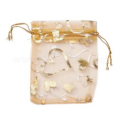Cuore stampato borse organza&nbsp;X-OP-R022-7x9-04