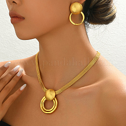 Элегантные винтажные повседневные круглые/кольцо железные серьги и ожерелья наборы для женщин EE9133