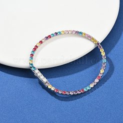 925 теннисный браслет из стерлингового серебра с микропаве из кубических цирконий для женщин&nbsp;BJEW-C117-01A-P01