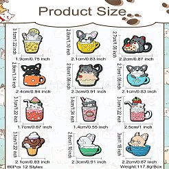 60 Stück 12 Stile Tier-PVC-Cabochons&nbsp;KY-CJ0002-07