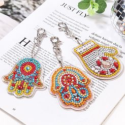 Акриловая алмазная живопись Хамса ручной кулон брелок наборы&nbsp;PW-WG42451-01