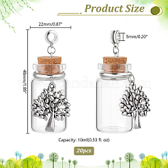 20 шт. европейские подвески-шармы из сплава стеклянной бутылки PALLOY-GA0001-14