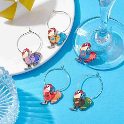 Наборы подвесок для бокалов с эмалью из сплава AJEW-JO00255