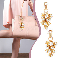 Подвеска в виде цветка из латуни и АБС-пластика с имитацией жемчуга&nbsp;HJEW-PH02010