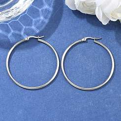 Большие серьги-кольца из нержавеющей стали марки 304 EJEW-F105-06P