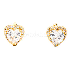 Модные латунные серьги-кольца в форме сердца из прозрачного кубического циркония JH8466-1