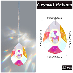 Граненые прозрачные стеклянные подвески в форме капли GLAA-SP0001-19A