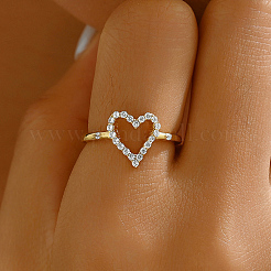 Минималистичное серебряное кольцо в форме сердца S925 с цирконом для ежедневного ношения у женщин SF4347-3