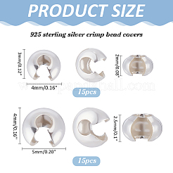 30 шт. 2 стиля 925 крышки для бусин из стерлингового серебра STER-ME0001-32