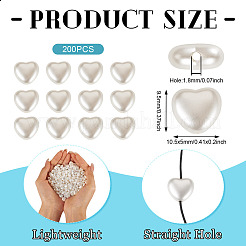 200шт бусины из искусственного жемчуга из АБС-пластика OACR-TA0003-84A