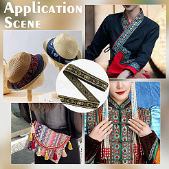 Жаккардовая цветочная лента из полиэстера OCOR-WH0082-251