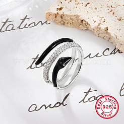 Кольцо-манжета из платины 925 пробы с родиевым покрытием в форме змеи&nbsp;VS6835-2